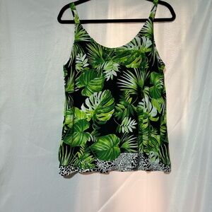 WHBM Matte Jersey Reversible Palm Leaf Cami Tank